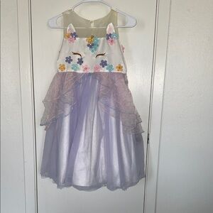 Whimsical Floral Kids Dance Costume - Lavender and White